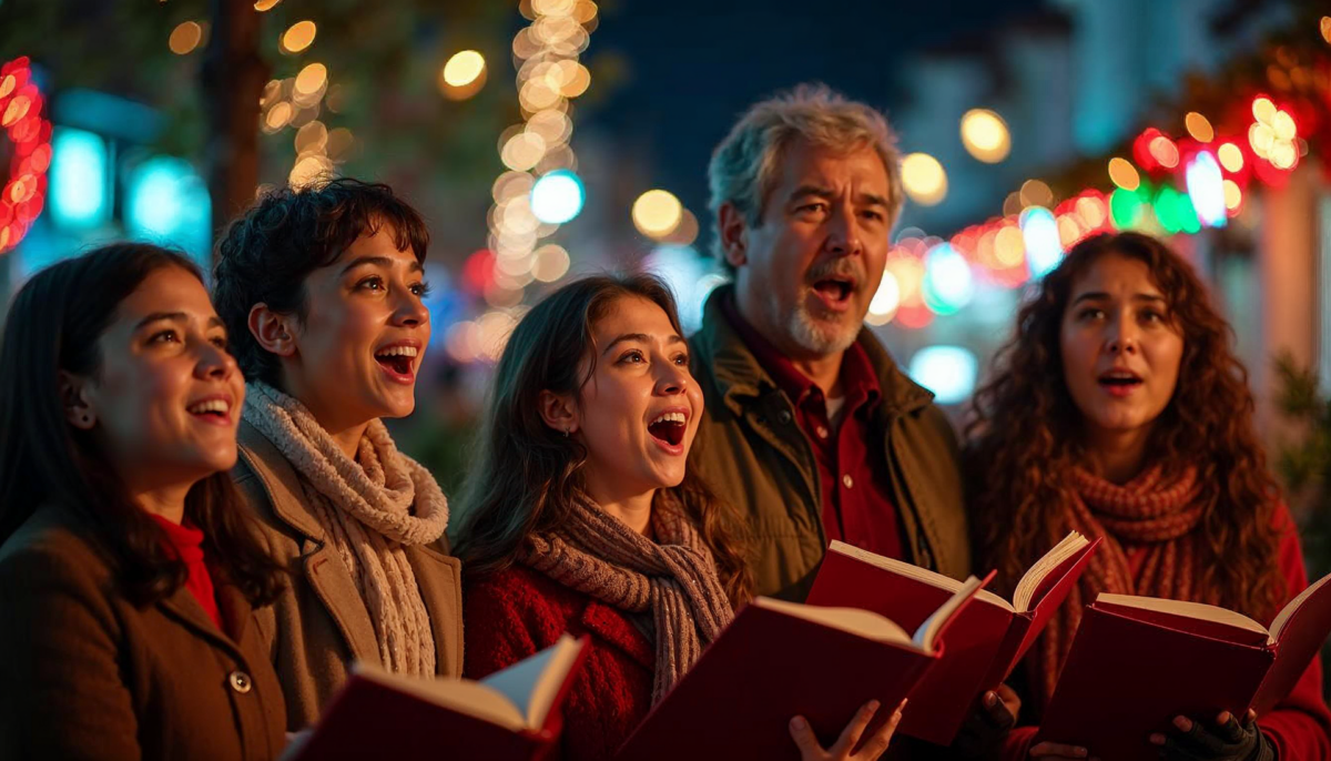 Group of generic Christmas carolers, because we didn't take any actual pictures.