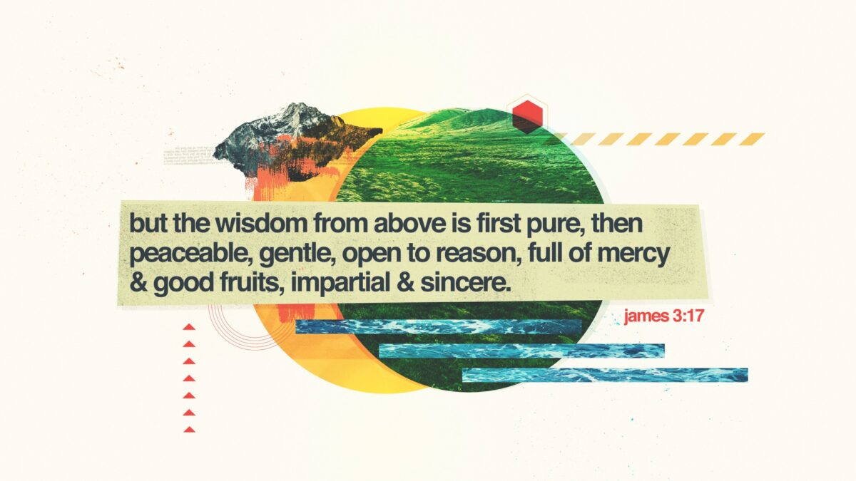 James 3:17 But the wisdom from above is first pure, then peaceable, gentle, open to reason, full of mercy and good fruits, impartial and sincere.
